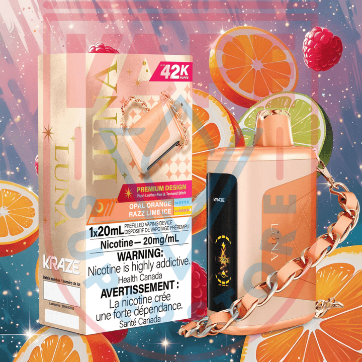 Kraze Luna Disposable Vape-Opal Orange Razz Lime Ice Steinbach Vape SuperStore and Bong Shop Manitoba Canada