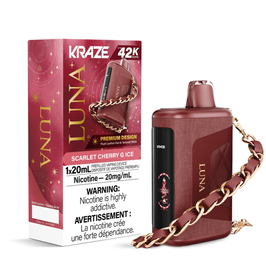 Kraze Luna Disposable Vape-Scarlet Cherry G Ice Steinbach Vape SuperStore and Bong Shop Manitoba Canada