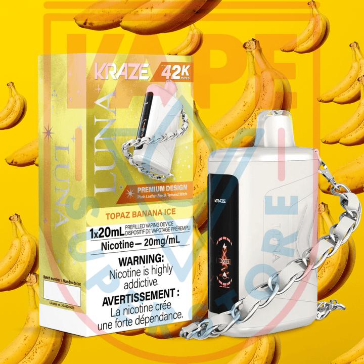 Kraze Luna Disposable Vape-Topaz Banana Ice Steinbach Vape SuperStore and Bong Shop Manitoba Canada