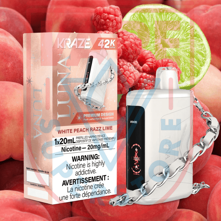 Kraze Luna Disposable Vape-White Peach Razz Lime Steinbach Vape SuperStore and Bong Shop Manitoba Canada