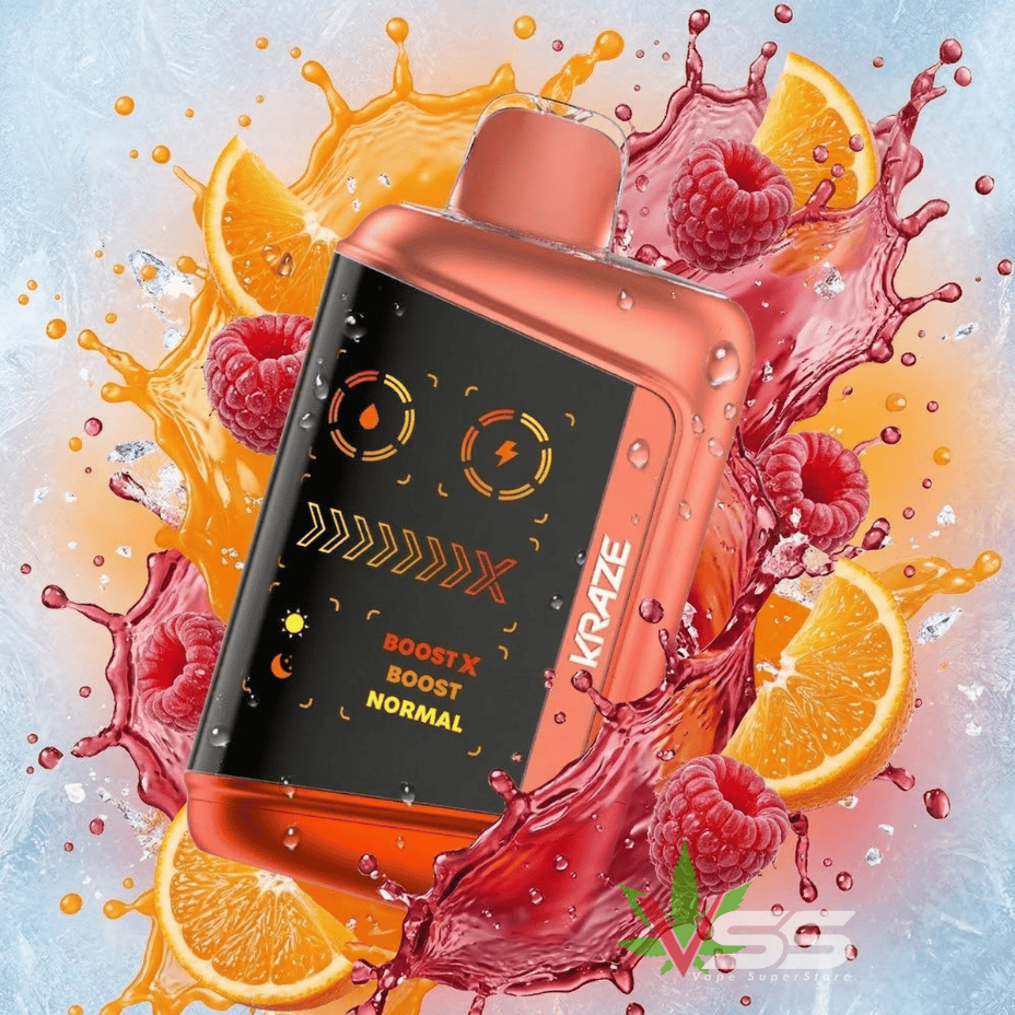 Kraze Mega X 48K Disposable Vape - Orange Raspberry KO Iced Steinbach Vape SuperStore and Bong Shop Manitoba Canada