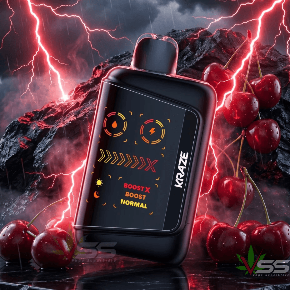 Kraze Mega X 48K Disposable Vape - Red Lightning Ice 48K / 20mg Steinbach Vape SuperStore and Bong Shop Manitoba Canada