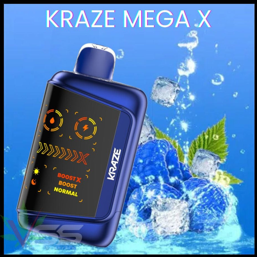 Kraze Mega X 48K - Tangy Blue Razz Ice Steinbach Vape SuperStore and Bong Shop Manitoba Canada