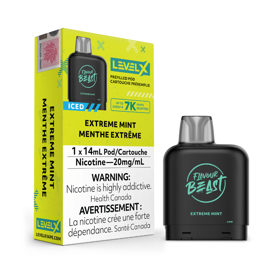 Level X Flavour Beast Pod-Extreme Mint 20mg / 7000 Puffs Steinbach Vape SuperStore and Bong Shop Manitoba Canada