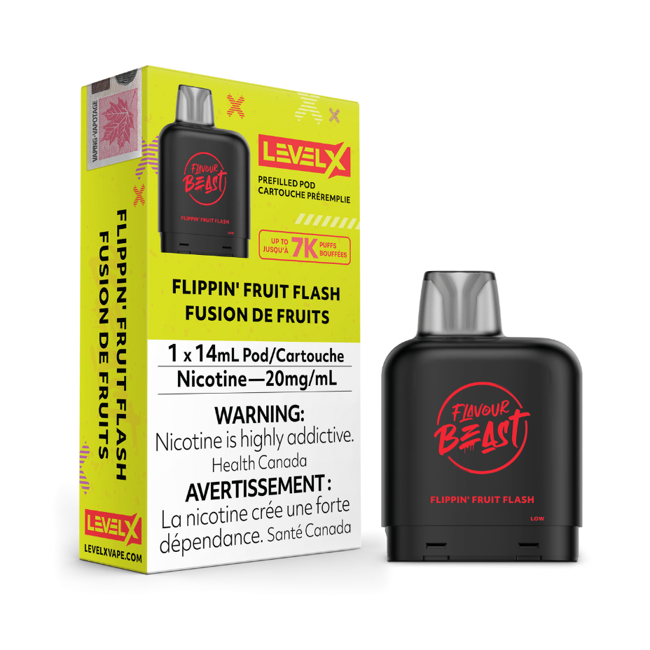 Level X Flavour Beast Pod-Flippin' Fruit Flash 20mg / 7000 Puffs Steinbach Vape SuperStore and Bong Shop Manitoba Canada