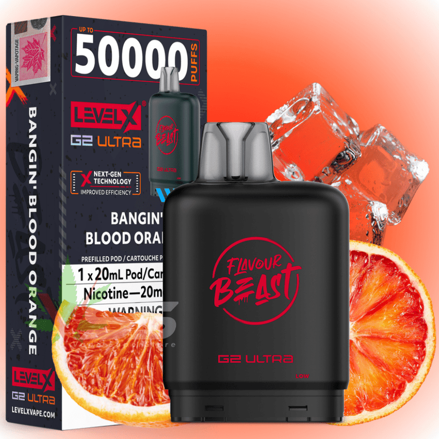 Level X G2 Ultra Flavour Beast Pod 50k-Bangin' Blood Orange 50000 / 20mg Steinbach Vape SuperStore and Bong Shop Manitoba Canada