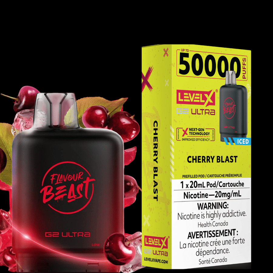Level X G2 Ultra Flavour Beast Pod 50k-Cherry Blast Iced 50000 / 20mg Manitoba Vape SuperStore and Bong Shop