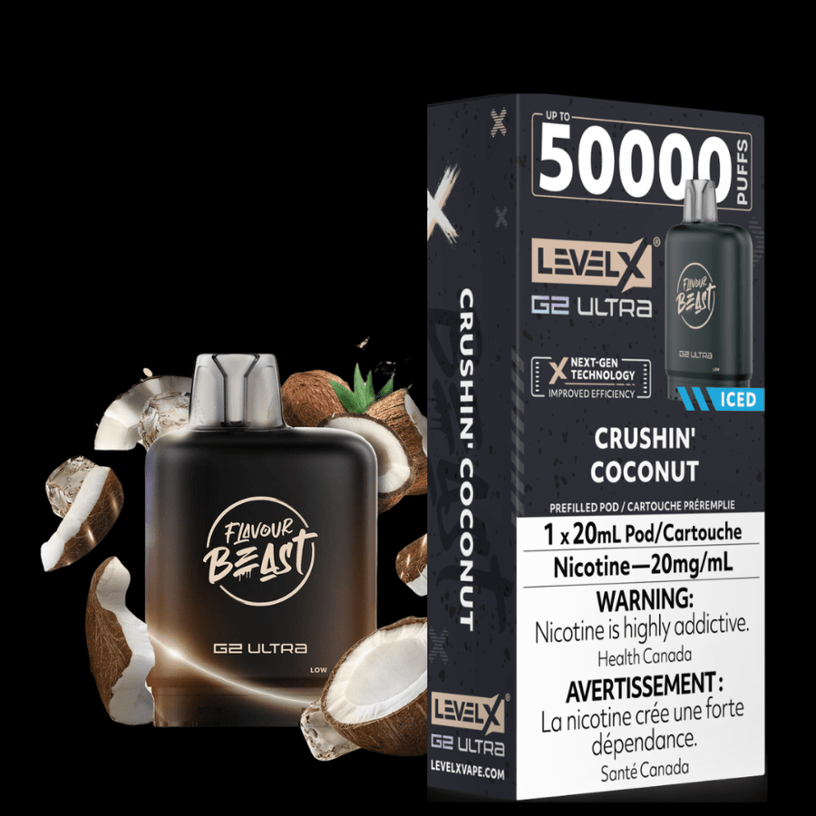 Level X G2 Ultra Flavour Beast Pod 50k-Crushin Coconut Iced 20mg / 50000 Manitoba Vape SuperStore and Bong Shop