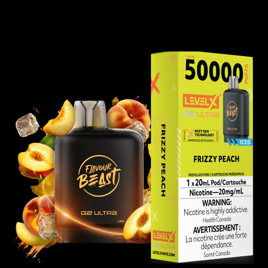 Level X G2 Ultra Flavour Beast Pod 50k-Dub Frizzy Peach Iced 20mg / 50000 Manitoba Vape SuperStore and Bong Shop