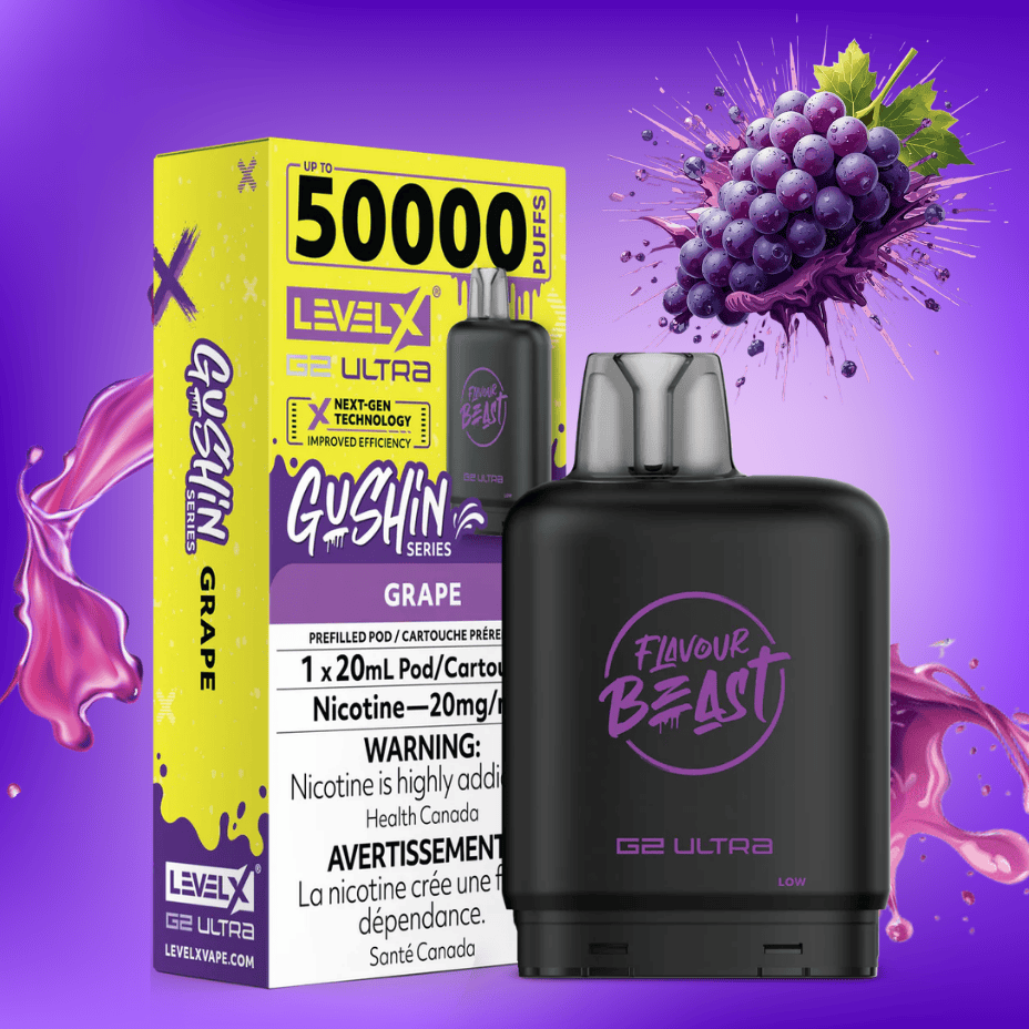 Level X G2 Ultra Flavour Beast Pod 50k-Guhsin Grape 20mg Steinbach Vape SuperStore and Bong Shop Manitoba Canada