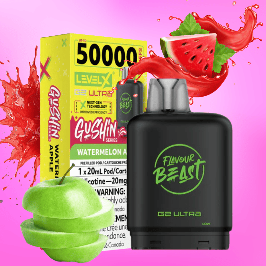 Level X G2 Ultra Flavour Beast Pod 50k-Gushin Watermelon Apple 20mg Steinbach Vape SuperStore and Bong Shop Manitoba Canada