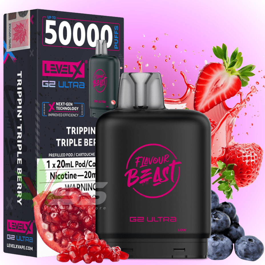 Level X G2 Ultra Flavour Beast Pod 50k-Trippin' Triple Berry 50000 / 20mg Steinbach Vape SuperStore and Bong Shop Manitoba Canada