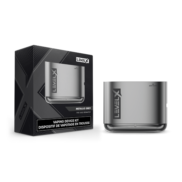 Level X Pod System Device Kit 13w 600mAh / Metallic Grey Steinbach Vape SuperStore and Bong Shop Manitoba Canada