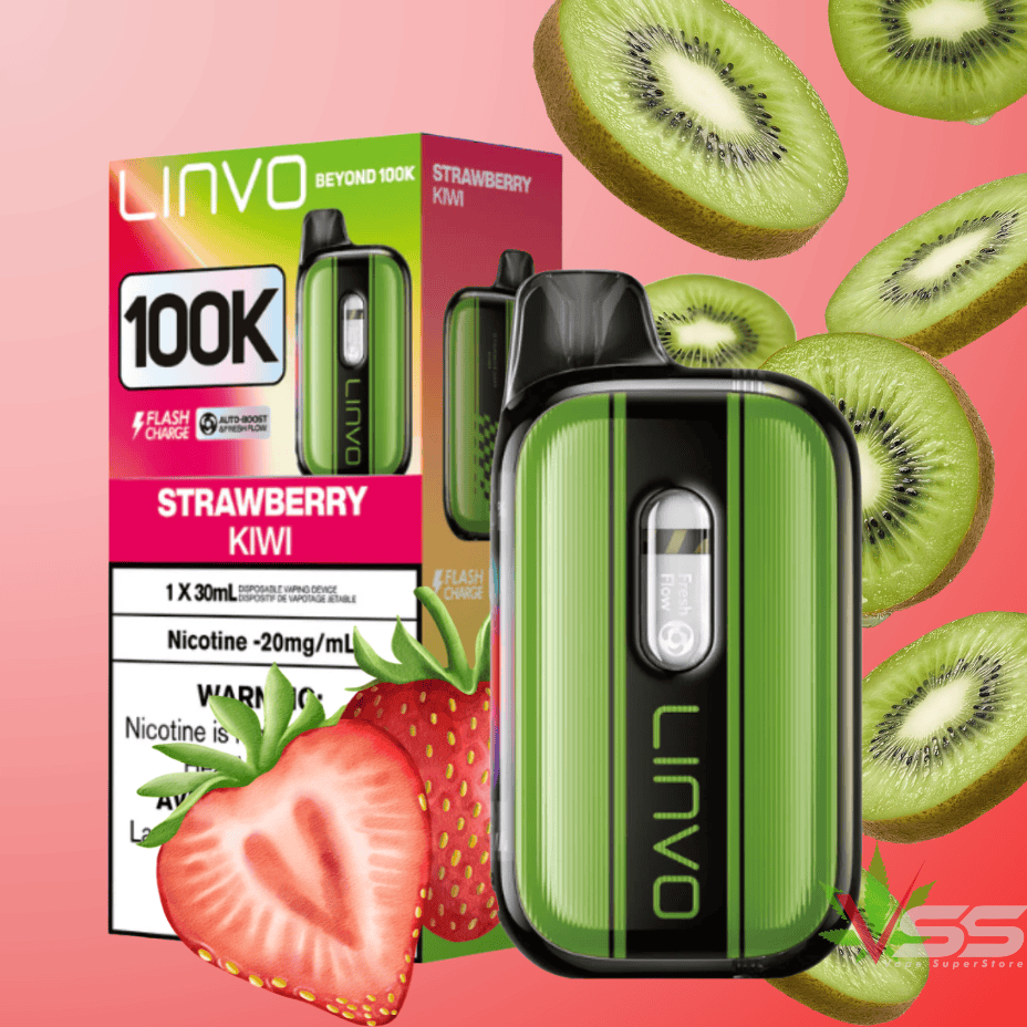 Linvo Beyond 100K Disposable Vape - Strawberry Kiwi 100k / 20mg Steinbach Vape SuperStore and Bong Shop Manitoba Canada