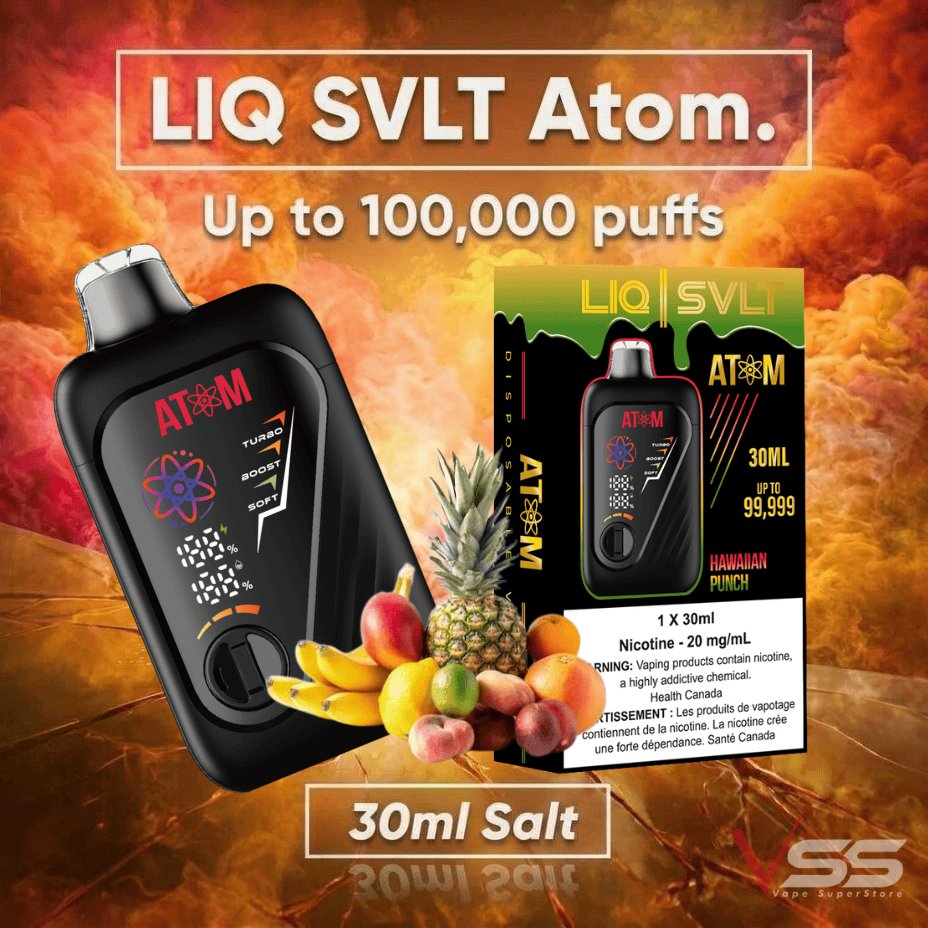 LIQ SVLT Atom 100K Disposable Vape-Hawaiian Punch Steinbach Vape SuperStore and Bong Shop Manitoba Canada