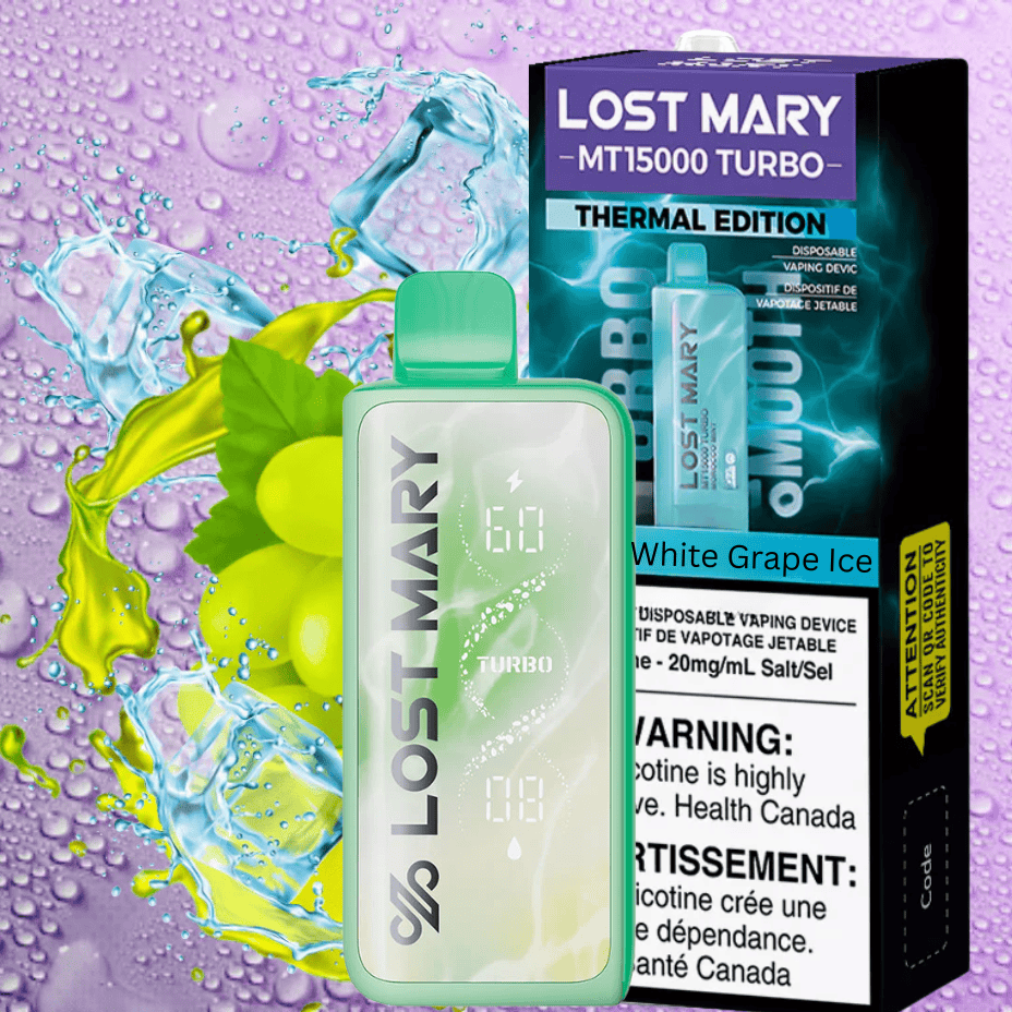Lost Mary MT50K Turbo Disposable Vape-White Grape Ice Steinbach Vape SuperStore and Bong Shop Manitoba Canada