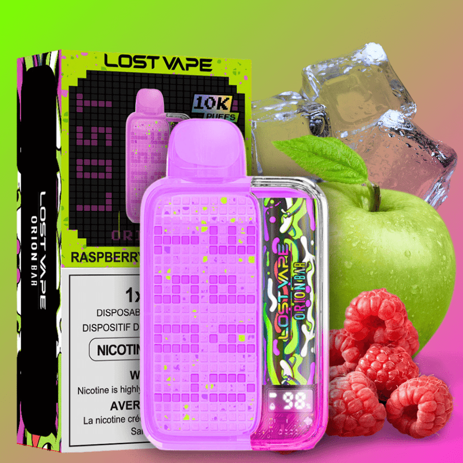 Lost Vape Orion Bar 10000 Disposable Vape - Raspberry Sour Apple Ice 20mg / 10000 Steinbach Vape SuperStore and Bong Shop Manitoba Canada