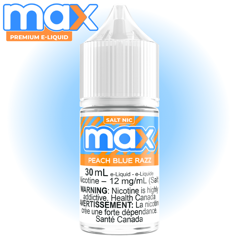 Max E-Liquid - Peach Blue Razz Salt 30ml / 12mg Steinbach Vape SuperStore and Bong Shop Manitoba Canada