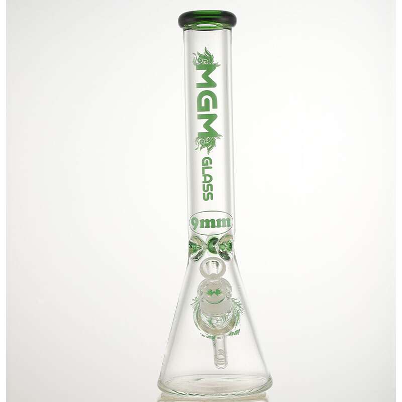 MGM Glass 9mm Color Blocked Beaker-16" Green Steinbach Vape SuperStore and Bong Shop Manitoba Canada