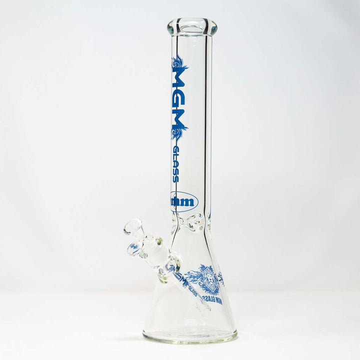 MGM Glass MGM Glass 9mm Classic Clear Logo Beaker-16" Blue MGM Glass 9mm Classic Clear Logo Beaker-Steinbach Vape SuperStore 