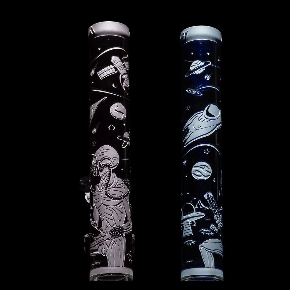 Milkyway 9mm Alien Artifacts Sandblasted Etched Straight tube Steinbach Vape SuperStore and Bong Shop Manitoba Canada
