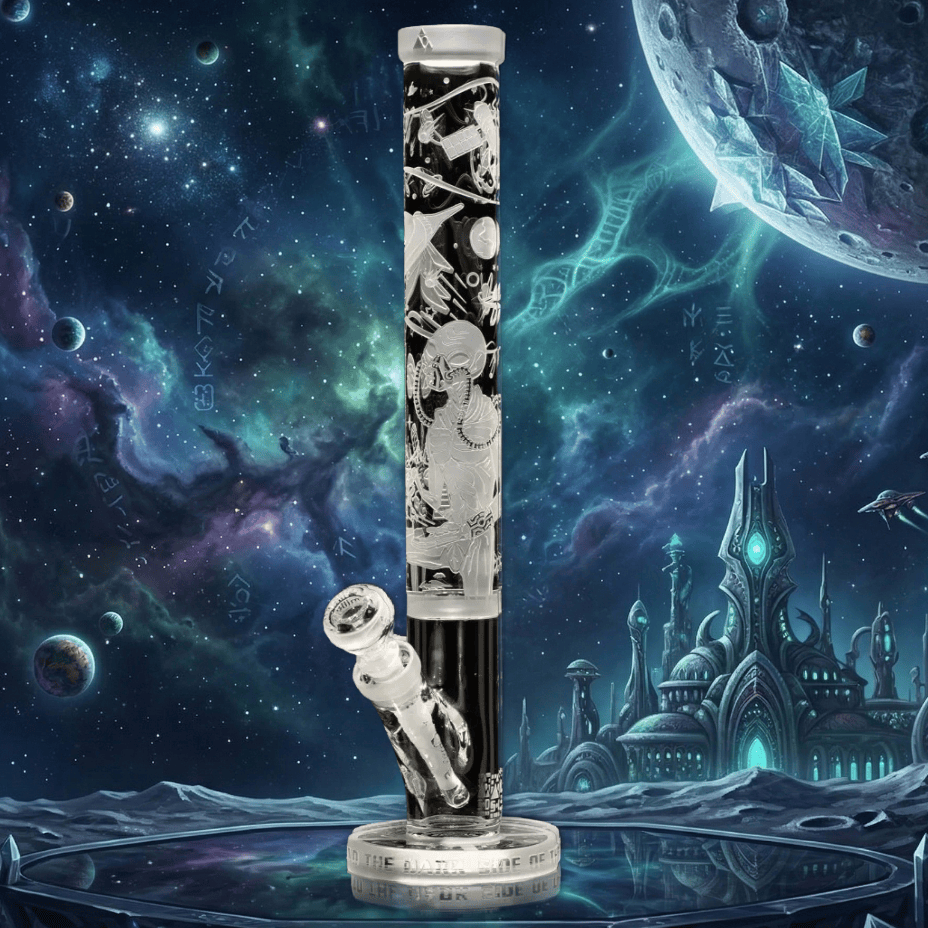 Milkyway 9mm Alien Artifacts Sandblasted Etched Straight tube Steinbach Vape SuperStore and Bong Shop Manitoba Canada