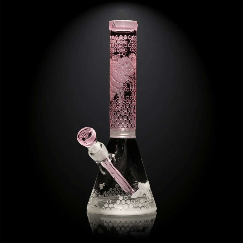 Milkyway 9mm Bee Hive Sandblasted Etched Beaker-14" Steinbach Vape SuperStore and Bong Shop Manitoba Canada