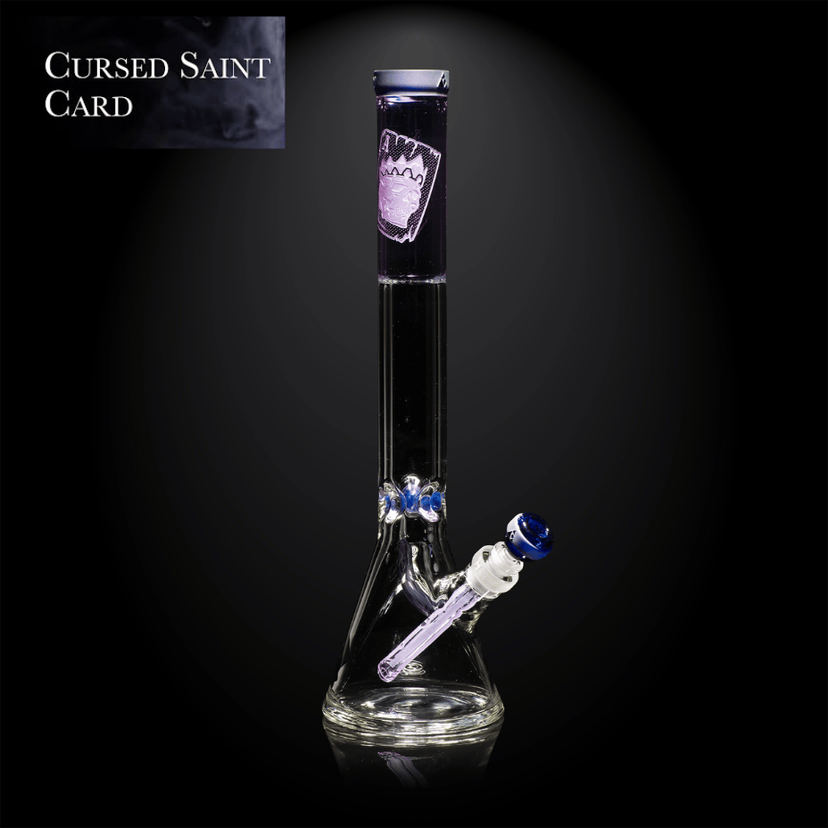 Milkyway 9mm Cursed Saint Card Beaker Bong-16" Steinbach Vape SuperStore and Bong Shop Manitoba Canada