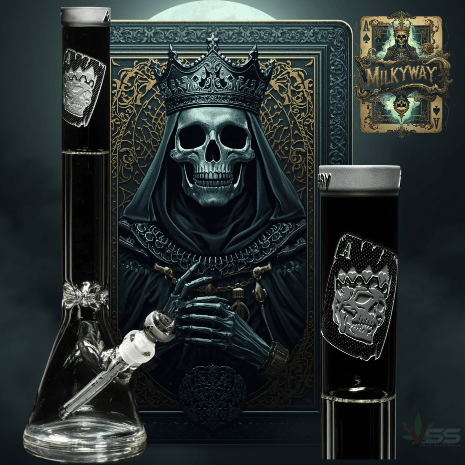 Milkyway 9mm Cursed Saint Card Beaker Bong-16" Steinbach Vape SuperStore and Bong Shop Manitoba Canada
