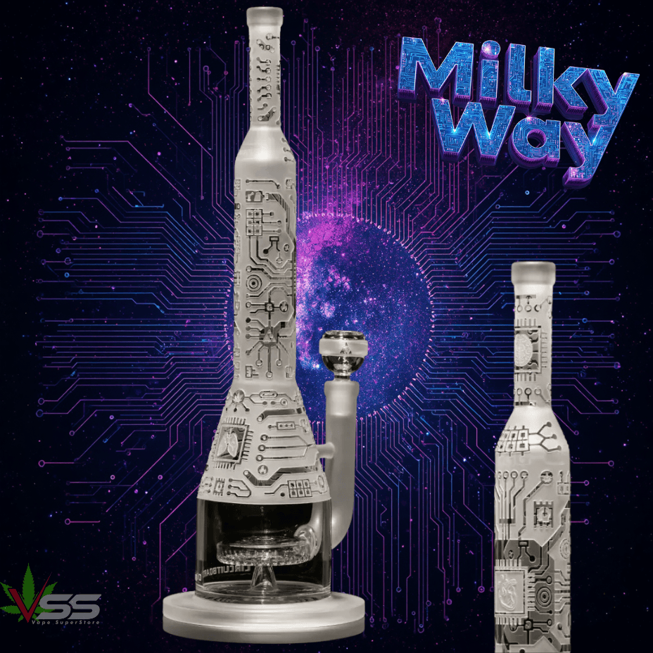 Milkyway Circuitboard I/O 7mm Straight Tube w/Showerhead Perc-16" 16" Steinbach Vape SuperStore and Bong Shop Manitoba Canada