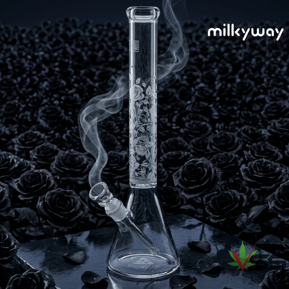 Milkyway X 9mm Rose X Beaker Bong- 18" 9mm / 18" Steinbach Vape SuperStore and Bong Shop Manitoba Canada