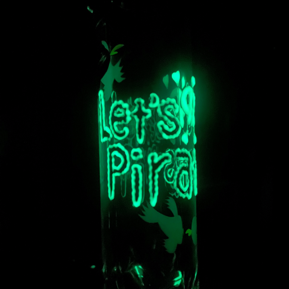 Nice Glass 3D Glow-in-the-Dark Octopus Pirate 7mm Beaker-13" 7mm Steinbach Vape SuperStore and Bong Shop Manitoba Canada