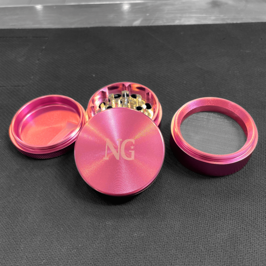 Nice Glass 4-Piece Colored Aluminum Grinder Pink Steinbach Vape SuperStore and Bong Shop Manitoba Canada