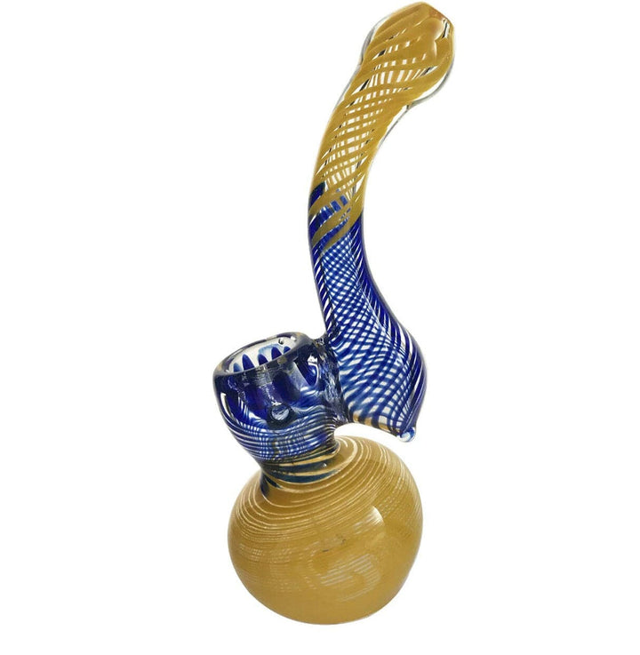 Nice Glass Sherlock Bubbler Inside Out-7” Orange & Blue Steinbach Vape SuperStore and Bong Shop Manitoba Canada