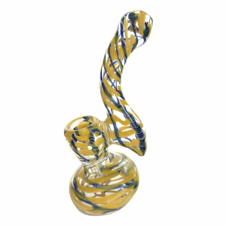 Nice Glass Sherlock Bubbler Inside Out-7” Yellow & Blue Steinbach Vape SuperStore and Bong Shop Manitoba Canada