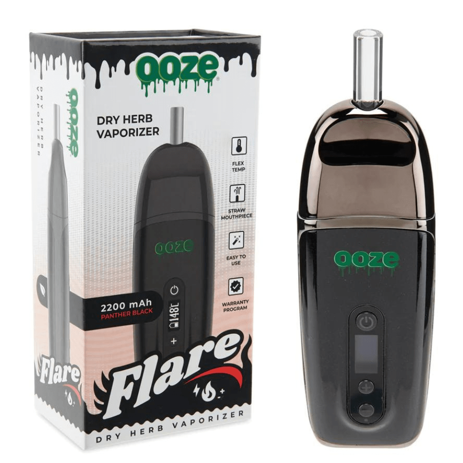 Ooze Flare Dry Herb Vaporizer Panther Black Steinbach Vape SuperStore and Bong Shop Manitoba Canada