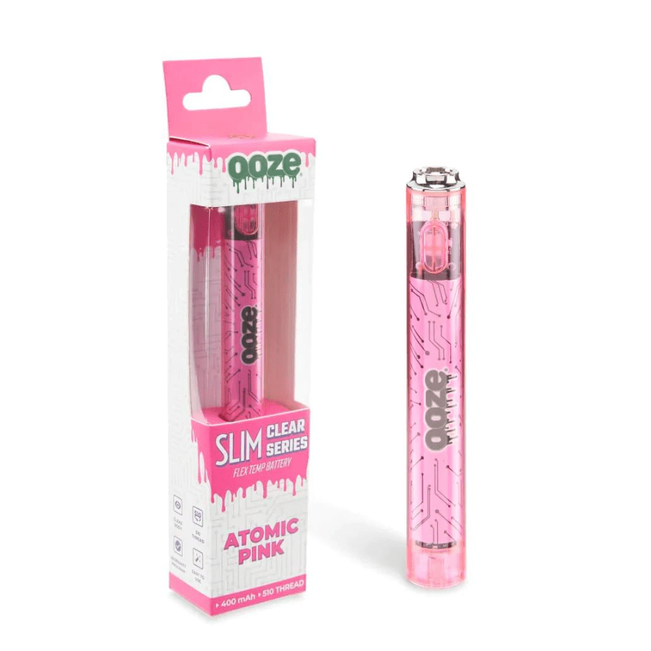 Ooze Slim Transparent Series 510 Battery 400mAh / Pink Steinbach Vape SuperStore and Bong Shop Manitoba Canada
