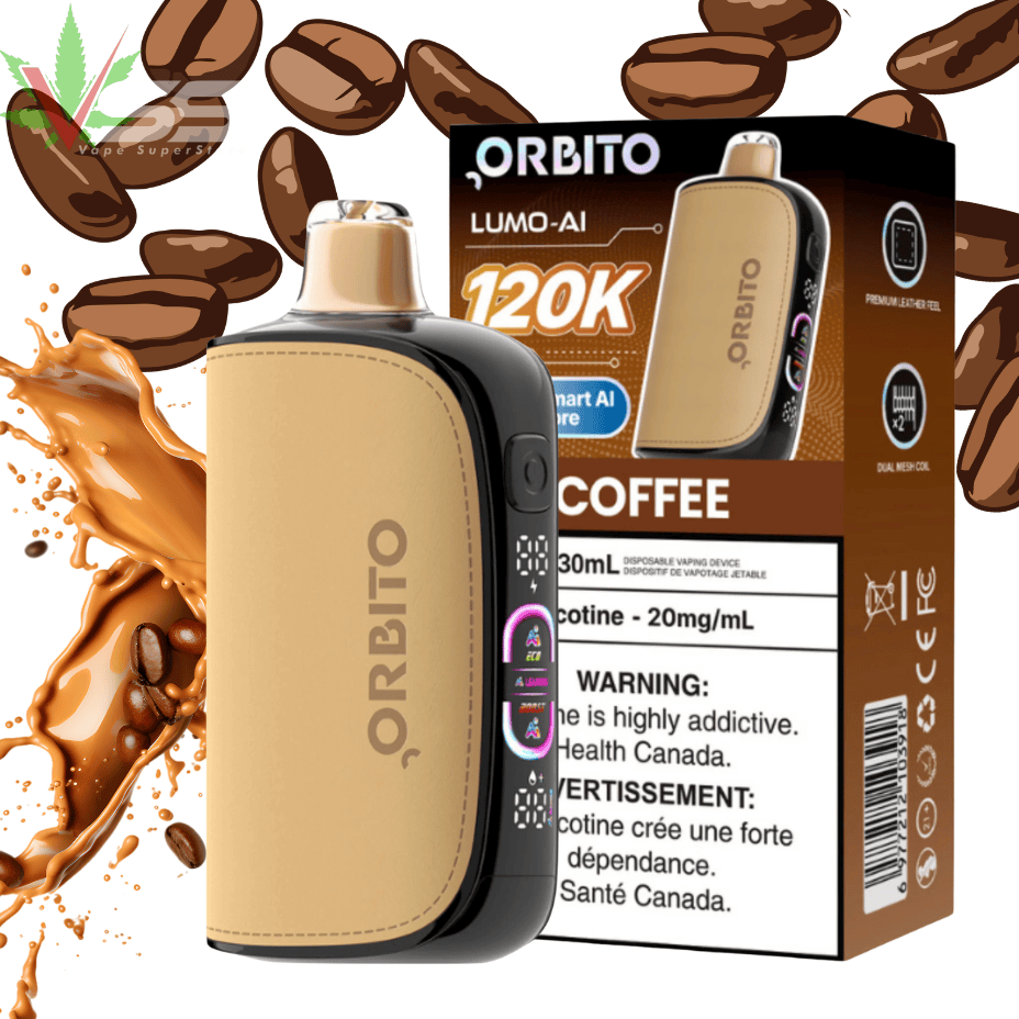Orbito Lumo-AI 120K Disposable Vape-Coffee 120K / 20mg Steinbach Vape SuperStore and Bong Shop Manitoba Canada
