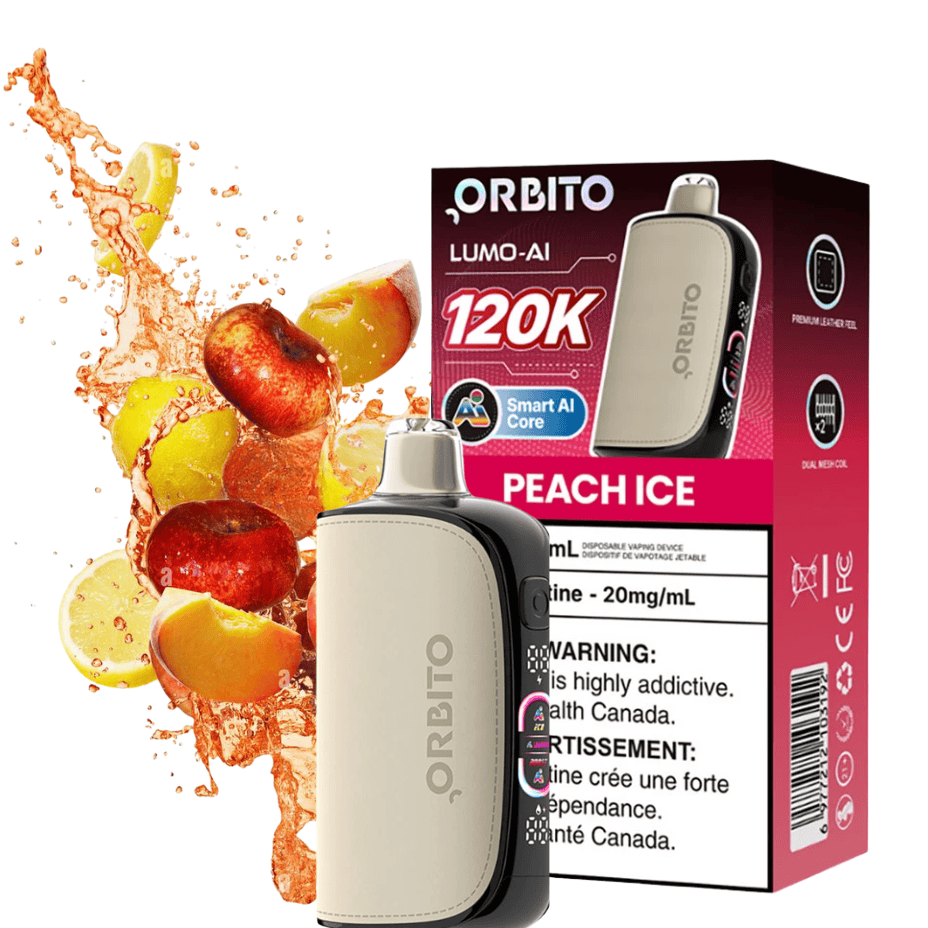 Orbito Lumo-AI 120K Disposable Vape-Peach Ice Steinbach Vape SuperStore and Bong Shop Manitoba Canada