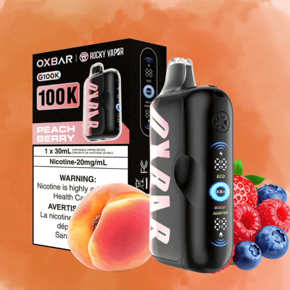 Oxbar G100K Disposable Vape - Peach Berry 100K / 20mg Steinbach Vape SuperStore and Bong Shop Manitoba Canada