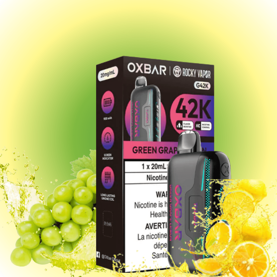 Oxbar G42k Disposable Vape - Green Grape Lemon 20mg / 42000 Steinbach Vape SuperStore and Bong Shop Manitoba Canada