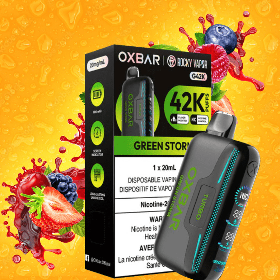 Oxbar G42k Disposable Vape-Green Storm Steinbach Vape SuperStore and Bong Shop Manitoba Canada