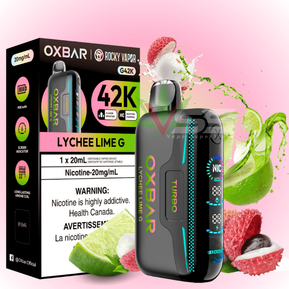 Oxbar G42k Disposable Vape-Lychee Lime G 20mg / 42000 Steinbach Vape SuperStore and Bong Shop Manitoba Canada