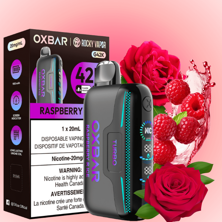 Oxbar G42k Disposable Vape-Raspberry R Ice 20mg / 42000 Puffs Steinbach Vape SuperStore and Bong Shop Manitoba Canada