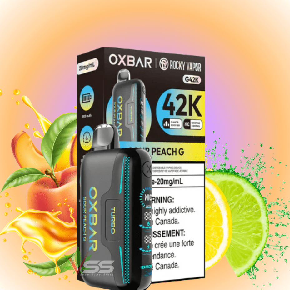 Oxbar G42k Disposable Vape - Sour Peach G 20mg / 42000 Steinbach Vape SuperStore and Bong Shop Manitoba Canada