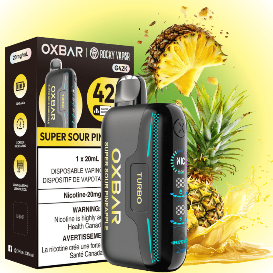 Oxbar G42k Disposable Vape-Super Sour Pineapple 20mg / 42000 Puffs Steinbach Vape SuperStore and Bong Shop Manitoba Canada