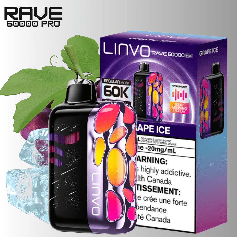 Oxbar Linvo Rave 60k Disposable Vape-Grape ice Steinbach Vape SuperStore and Bong Shop Manitoba Canada
