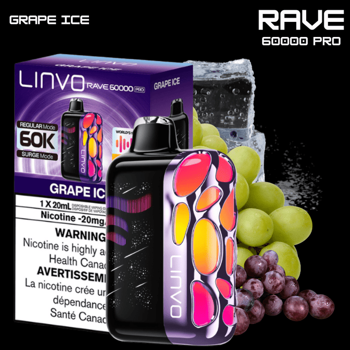 Oxbar Linvo Rave 60k Disposable Vape-Grape ice Steinbach Vape SuperStore and Bong Shop Manitoba Canada
