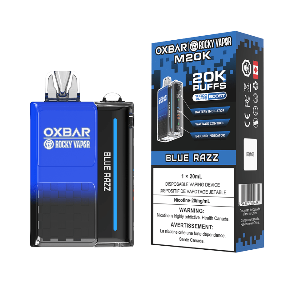 OXBAR M20K Disposable Vape - Blue Razz 20mg / 20000 Puffs Steinbach Vape SuperStore and Bong Shop Manitoba Canada