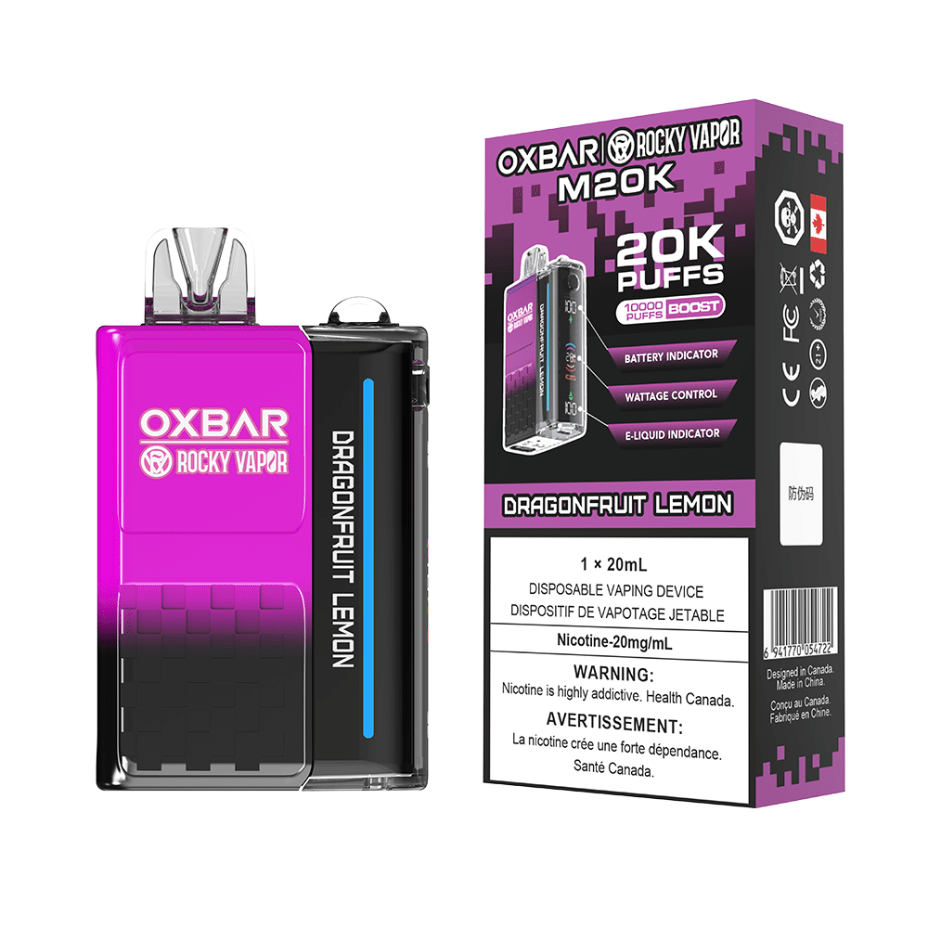 OXBAR M20K Disposable Vape - Dragonfruit Lemon 20mg / 20000 Puffs Steinbach Vape SuperStore and Bong Shop Manitoba Canada